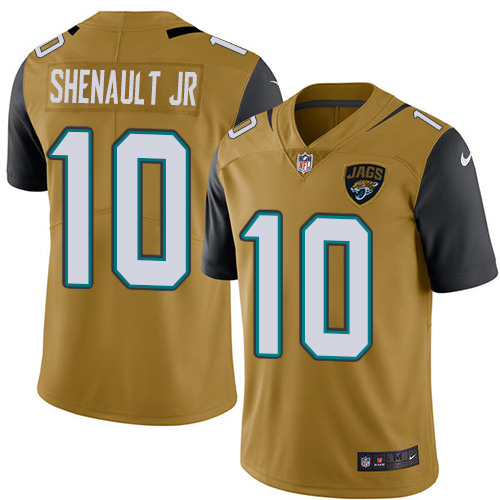 Jacksonville Jaguars 10 Laviska Shenault Jr. Gold Youth Stitched NFL Limited Rush Jersey